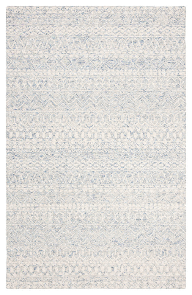 Safavieh Micro-Loop Collection MLP502 Rug, Blue/Ivory, 4' X 6'