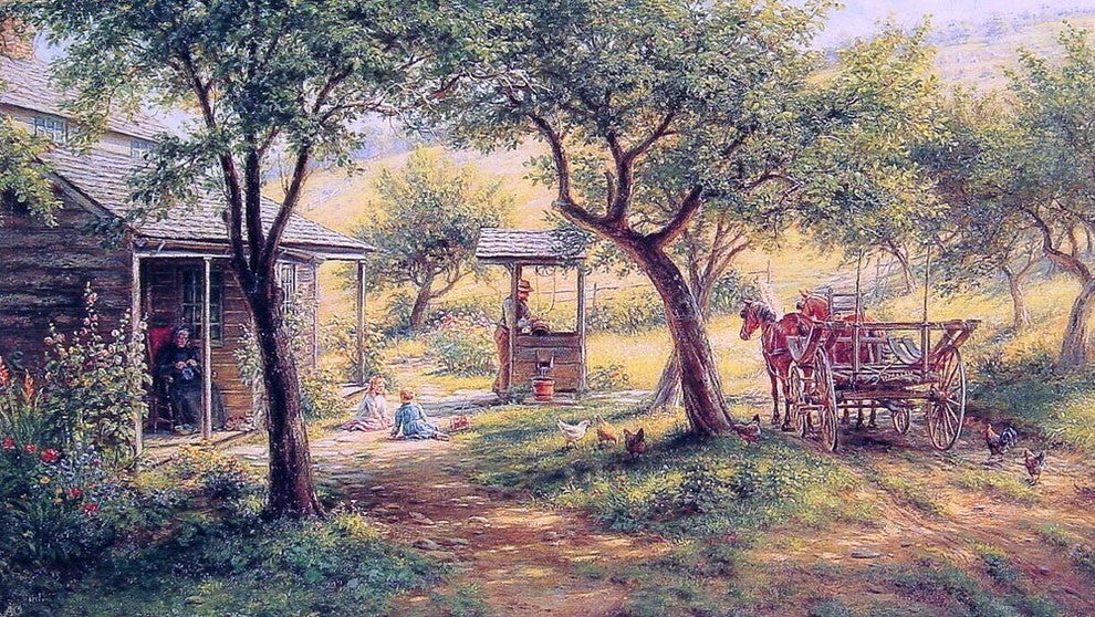 Edward Lamson Henry Stopping to Water His Horses Gallery Wrapped Canvas Print