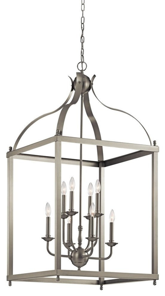 Foyer Chandelier 8-Light, Brushed Nickel