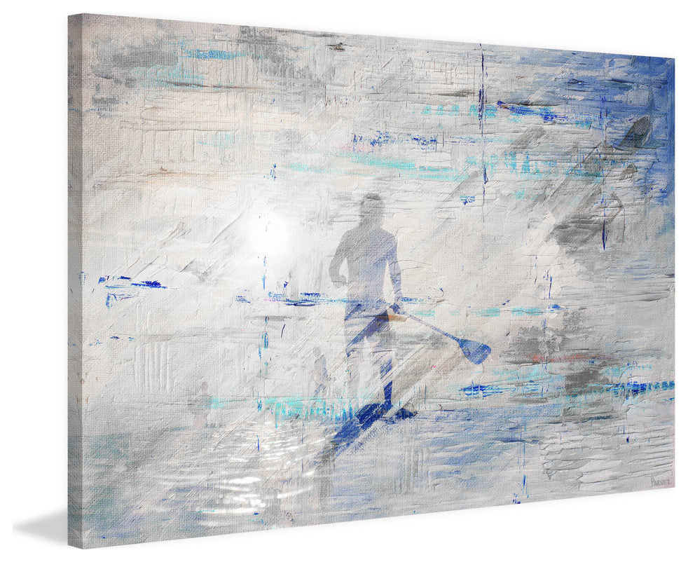 "Sunlight Paddling" Painting Print on Wrapped Canvas, 18"x12"