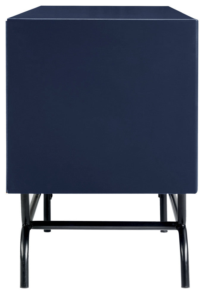 Danel TV Stand Fits TV's Up to 65", 3-Drawers, Textured Panels, Blue