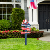 36"H Patriotic Top Hat Word Sign Yard Stake