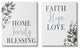 Faith Hope Home Family Phrases Soft Black Florals,24 x 30