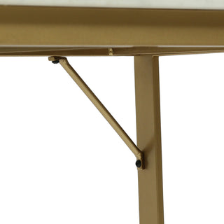 Fairborn Modern Glam Handcrafted Marble Top Desk, White and Gold