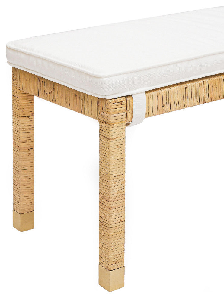 Amara Natural Woven Rattan Bench - Natural