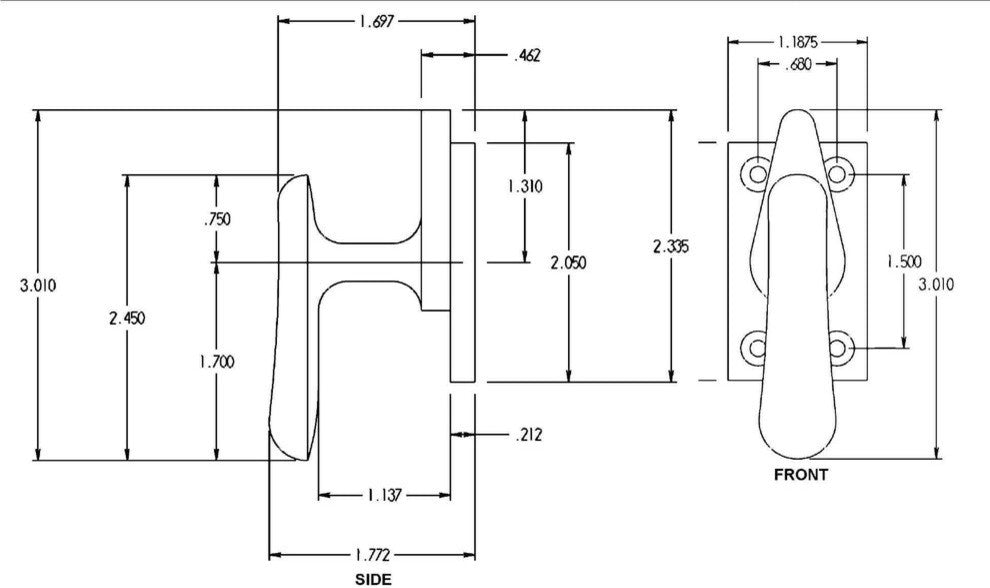 Casement Window Fastener/Lock With Strikes, Satin Nickel