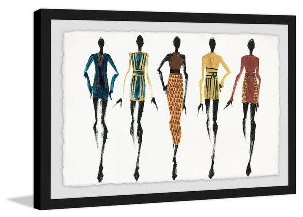 "Cinco Miradas" Framed Painting Print, 30"x20"
