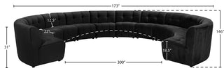 Limitless Velvet Upholstered 12-Piece Modular Sectional, Black