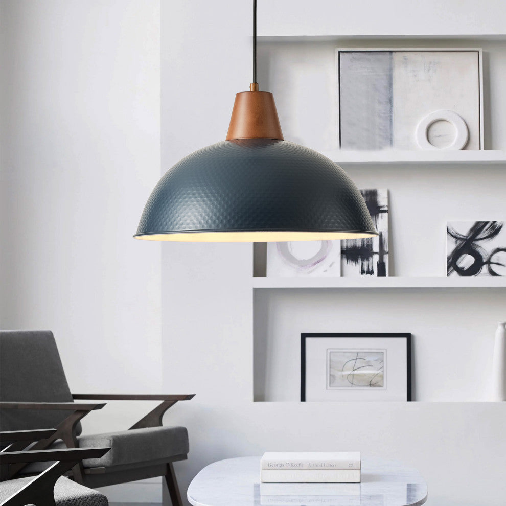 Industrial 1-light Metal Pendant Lighting Fxiture For Kitchen Island, Blue