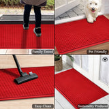 A1HC Superior Absorbant Polypropylene Doormat, Red Waffle, 18"x30"