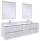 Fresca Formosa Modern 72" Rustic White Double Sink Vanity, Faucet Fft3071ch