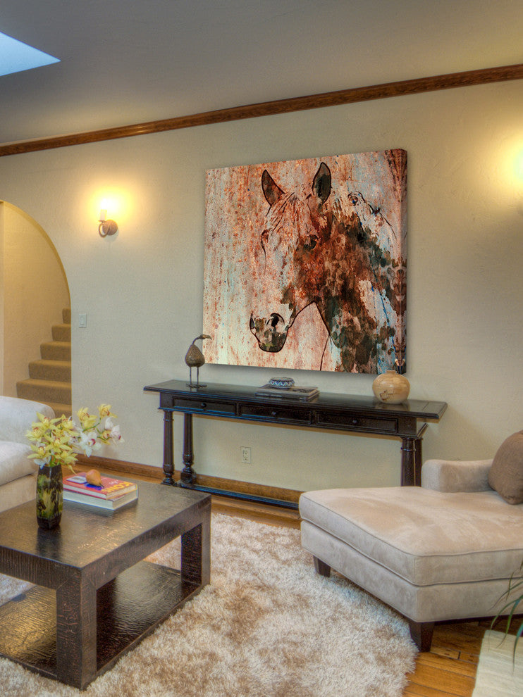 Marmont Hill, "Rustic Horse 1" by Irena Orlov Painting on Wrapped Canvas, 40x40