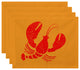 18"x14" Lobster, Animal Print Placemat, Yellow, Set of 4