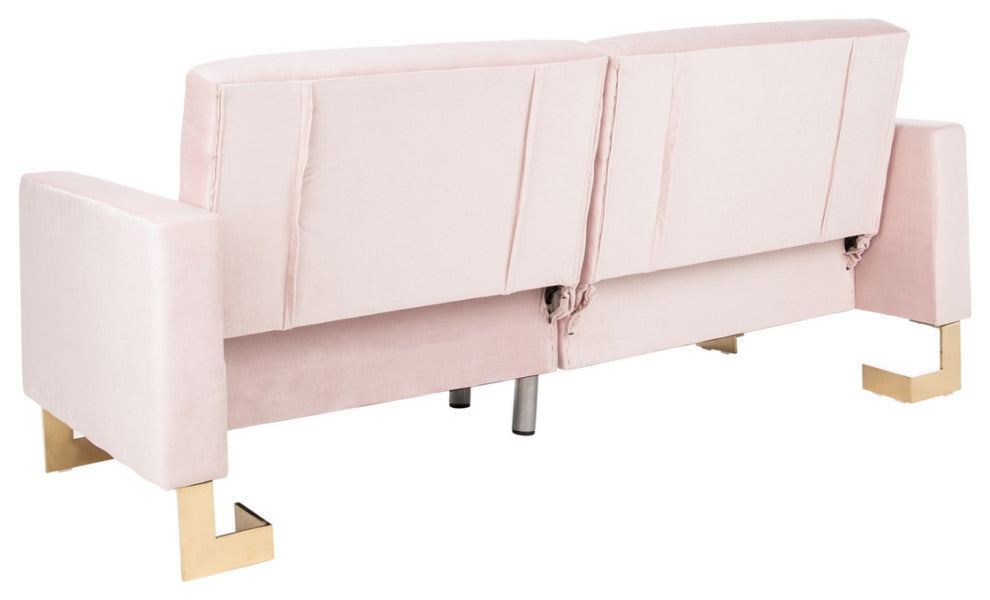 Safavieh Tribeca Foldable Futon Bed, Blush/Brass