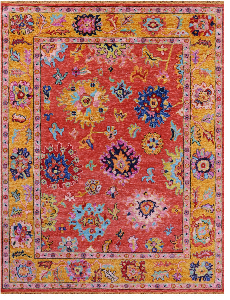 Turkish Oushak Hand Knotted Wool Rug 8' 11" X 11' 8" - Q16086
