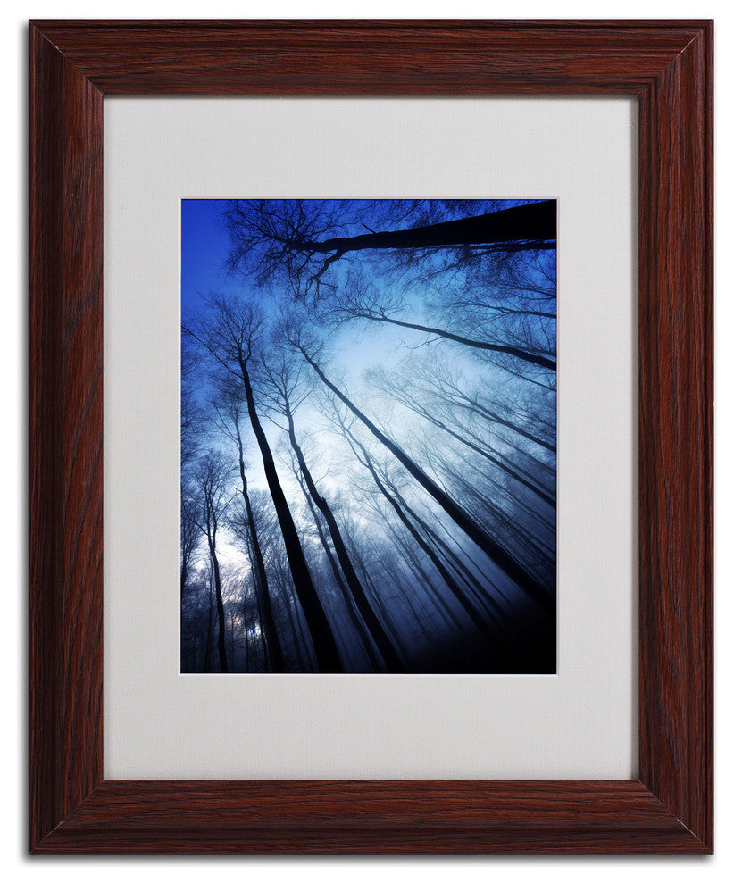 'Blue Forest' Matted Framed Canvas Art by Philippe Sainte-Laudy
