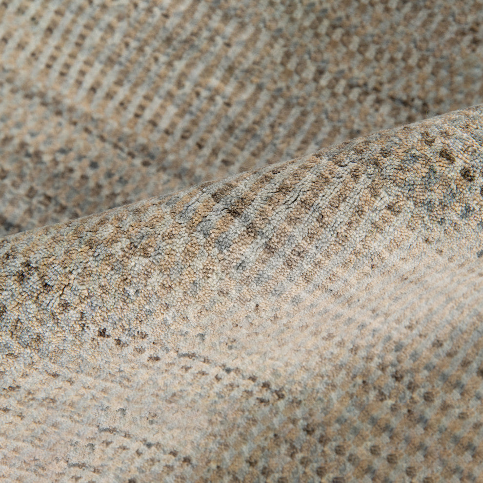 Rufina Handmade Wool Blend Area Rug, Beige, 5'x8'