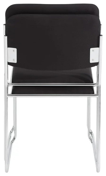 Set of 2 Dining Chair, Versatile Design With Contoured Seat & Back, Ebony Black