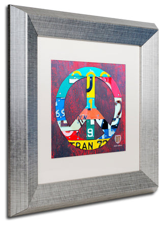 "Peace" Silver Framed Canvas Art by Design Turnpike, 11"x11"