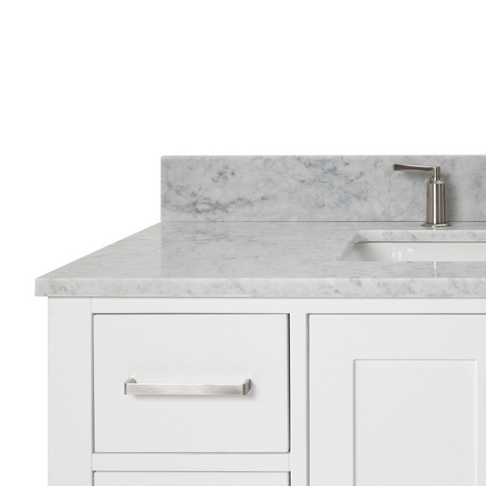 ARIEL Cambridge 43" Rectangle Sink Bath Vanity Carrara Marble