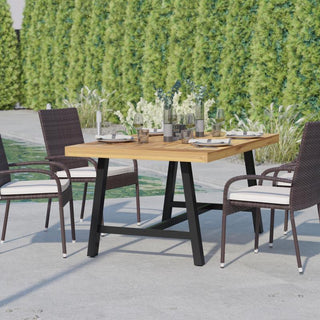 Rafe Commercial Grade Acacia Wood Dining Table - Natural/Black