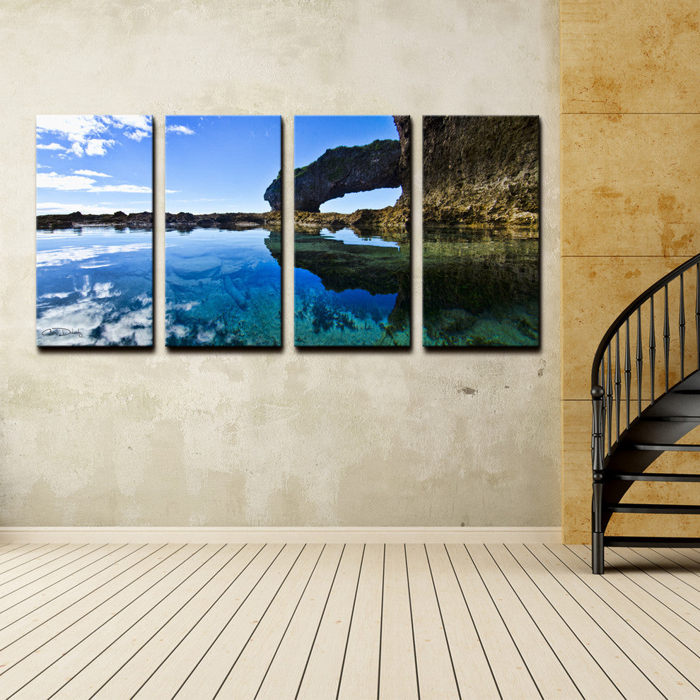 Ready2hangart Chris Doherty 'Aqua Rocks' 4-piece Canvas Wall Art