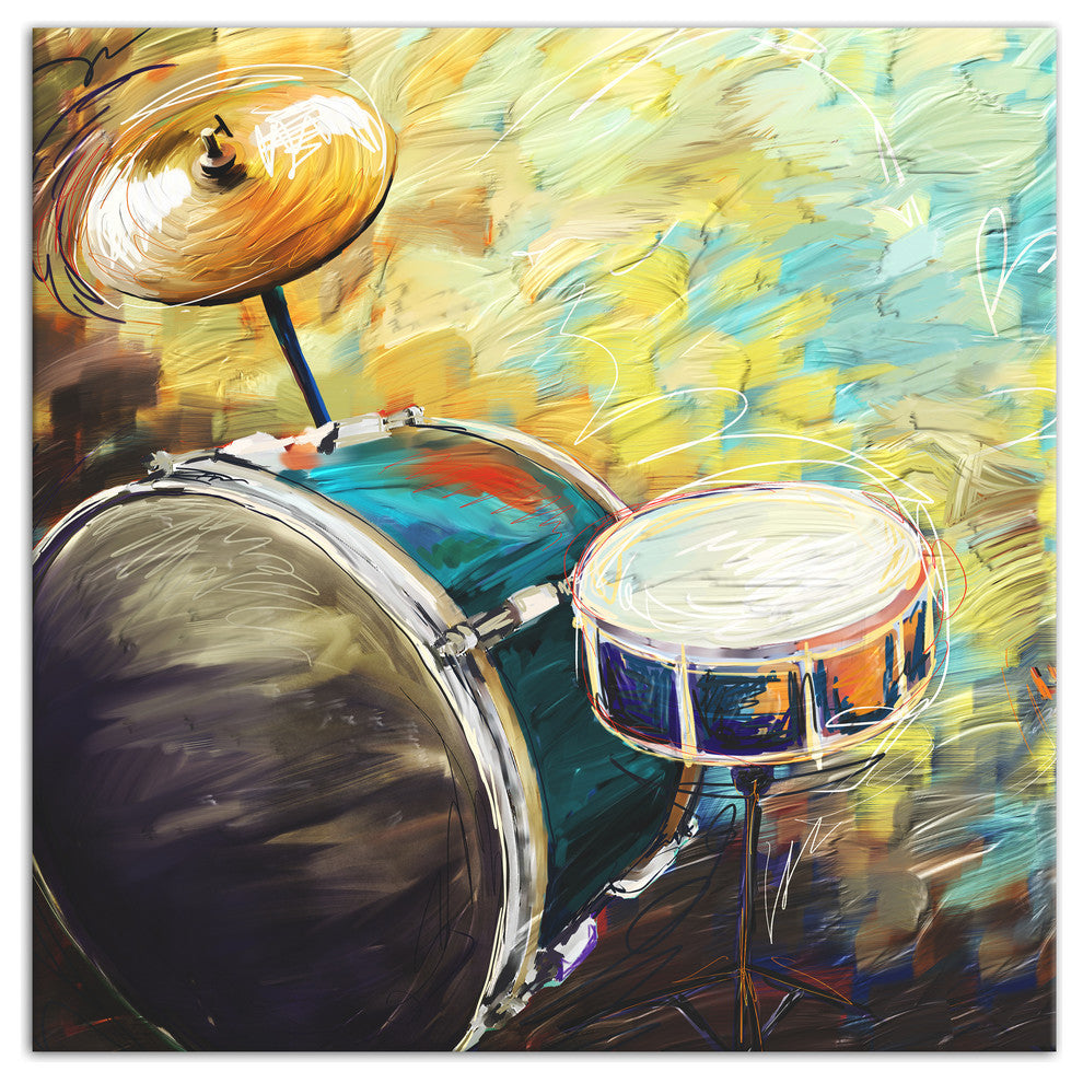 Painted Drum Set 20"x20" Print on Canvas