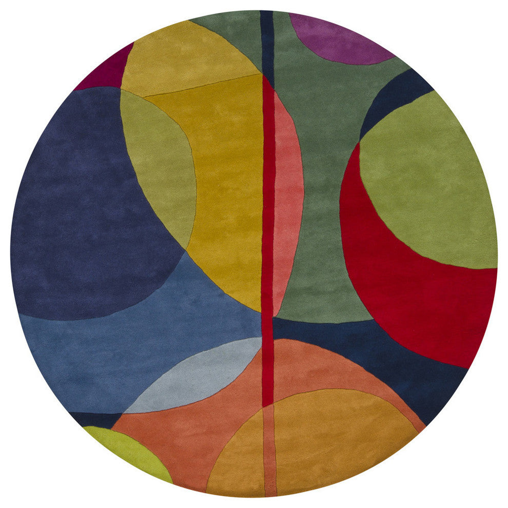 Bense Contemporary Area Rug, 7'9" Round