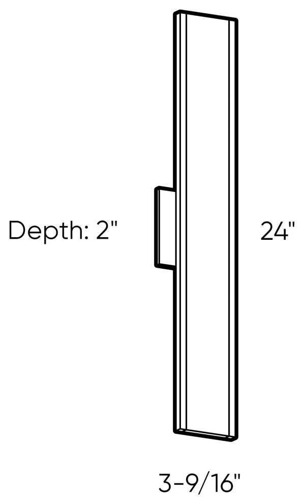 DALS Lighting 24" Slim Profile LED Bath Vanity, Black