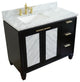 43" Single Vanity, Black Finish With White Carrara