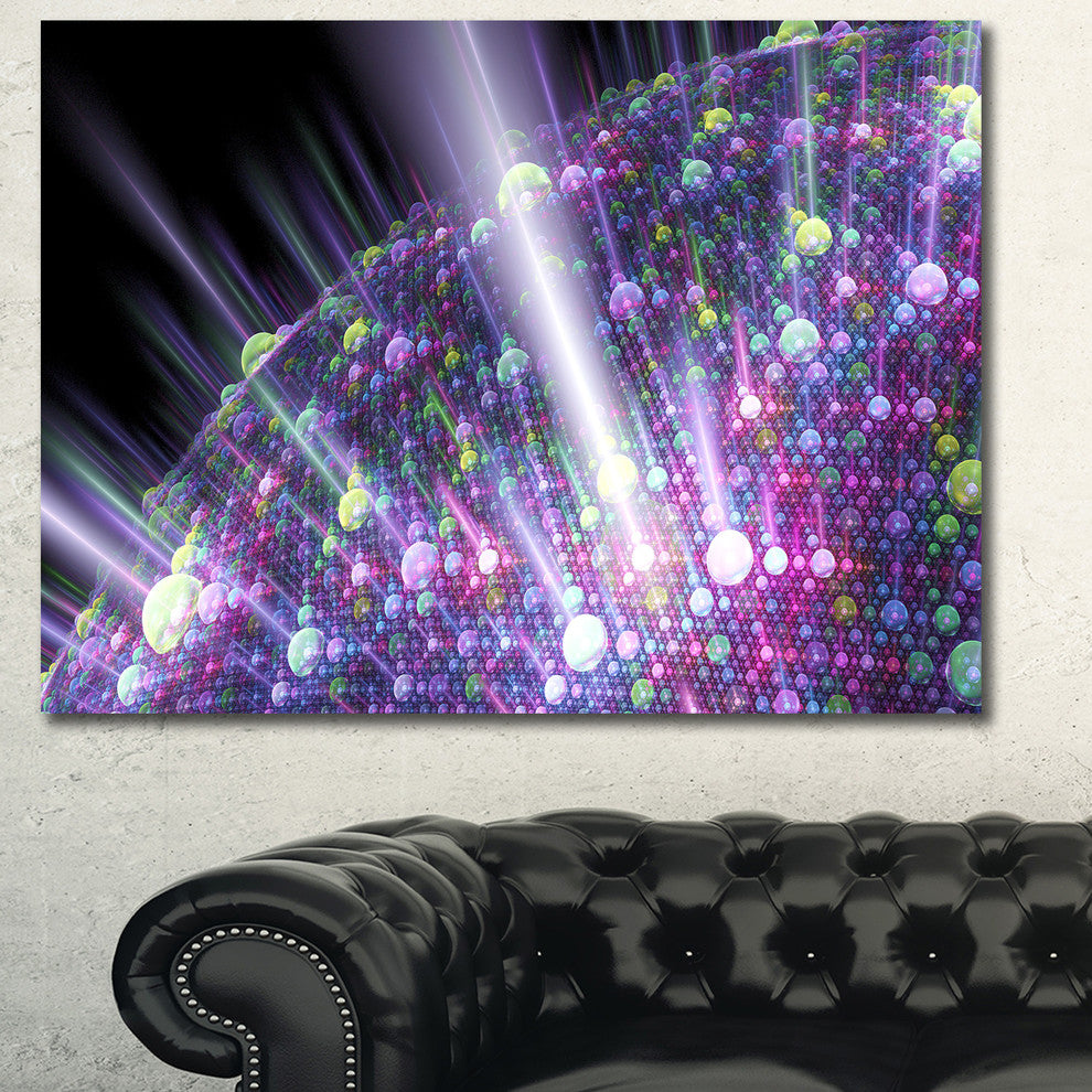 Purple Solar Bubbles Planet, Oversized Abstract Canvas Art Print, 60x40