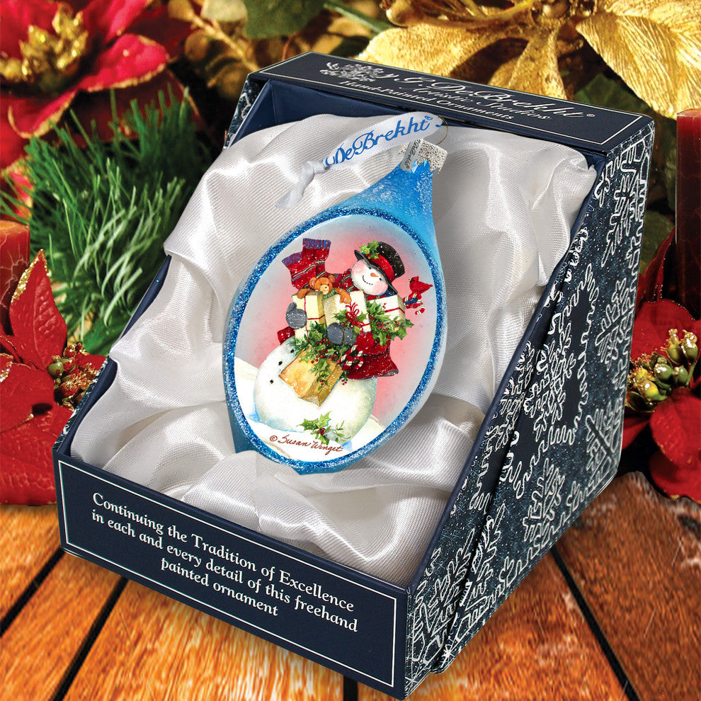 Gifty Snowman Glass Ornament