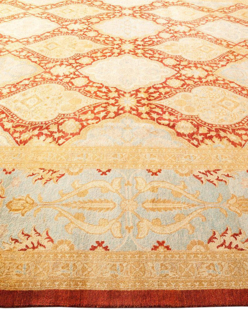 Eclectic, One-of-a-Kind Hand-Knotted Area Rug Red, 10'1"x13'3"