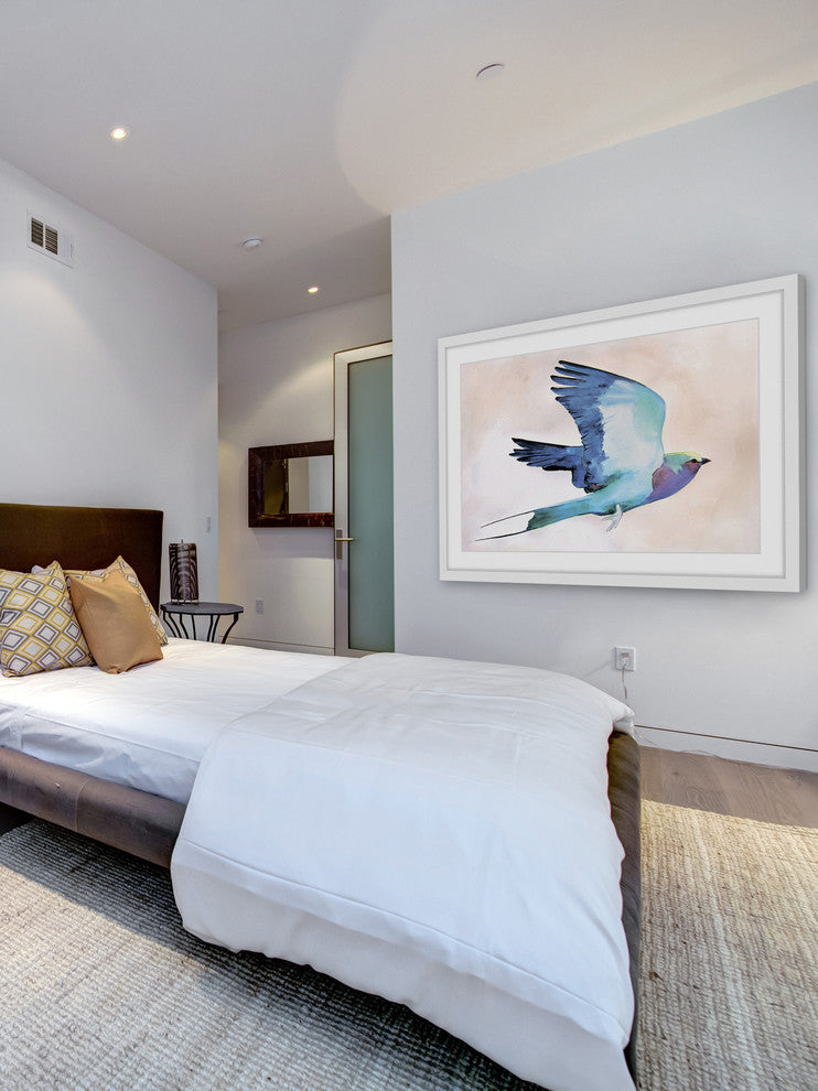 Marmont Hill, "Lilac Roller" by Christine Lindstrom Framed Painting Print, 30x20