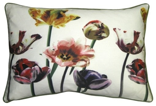 Pillow Decor - Blooming Tulips 16 x 24 Throw Pillow