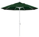 9' Matted White Collar Tilt Crank Aluminum Umbrella, Hunter Green Pacifica