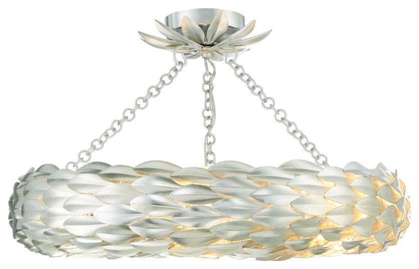 CRYSTORAMA Broche 6 Light Antique Silver Ceiling Mount
