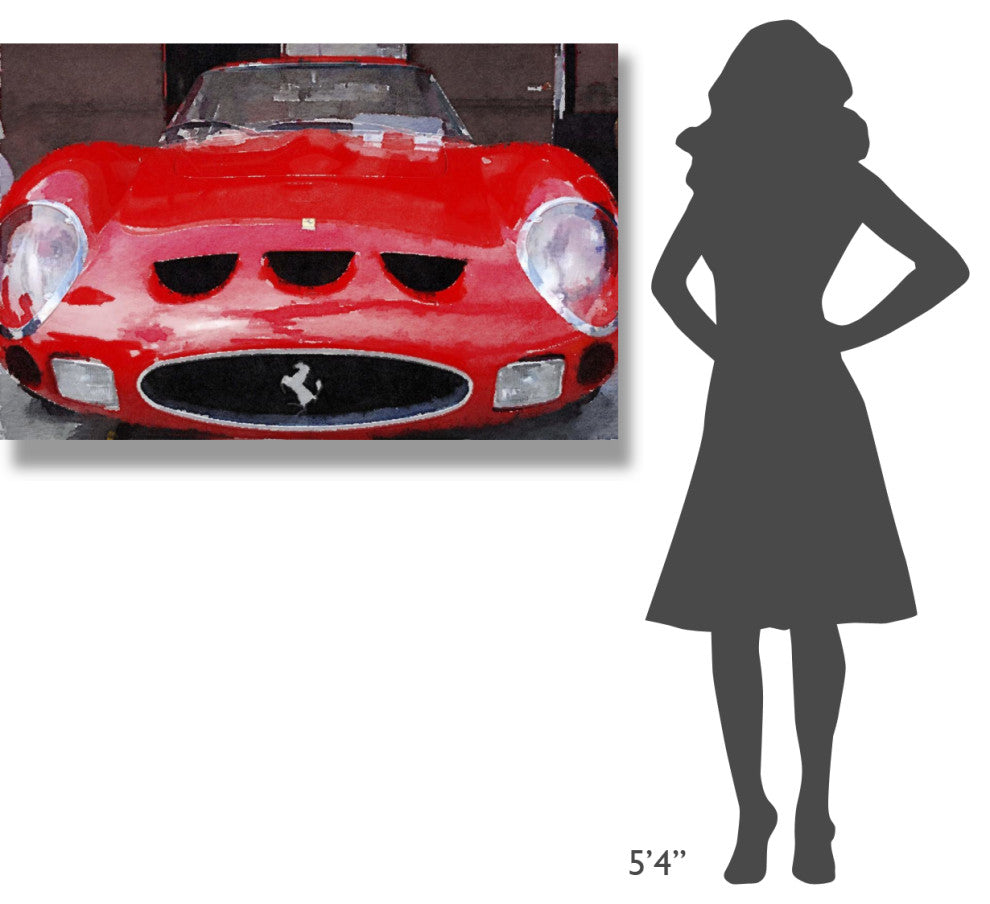 "1962 Ferrari 250 GTO Front Watercolor" Fine Art Print