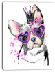 Sweet Funny Dog with Glasses, Animal Canvas Wall Art, 30"x40"