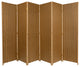 6'' Tall Woven Fiber Room Divider, Two Tone Brown, 6 Panel