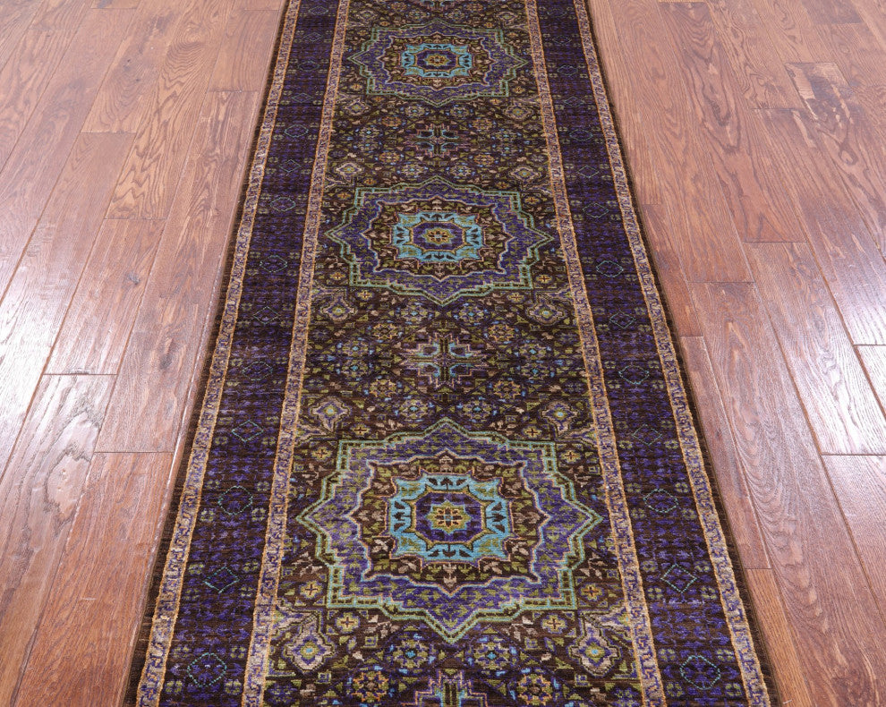 Mamluk Hand Knotted Wool Runner Rug 2' 8" X 7' 9" - Q12288