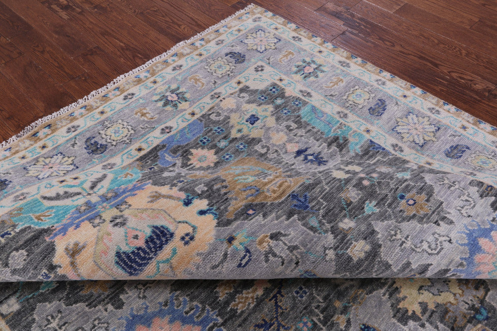 8' 2" X 9' 10" Turkish Oushak Hand Knotted Wool Rug - Q15388