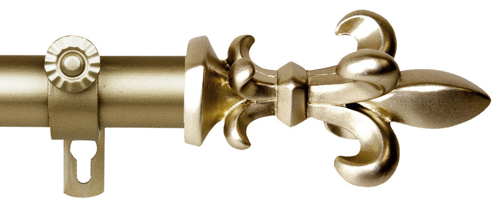 Silas 1" Diameter Curtain Rod, Gold, 120-170"