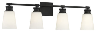 4-Light Bathroom Vanity Light, Matte Black