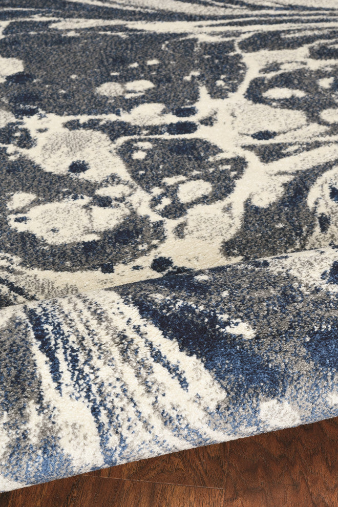 Watercolor Marble Plush Area Rug, Gray, 5'x7'6"