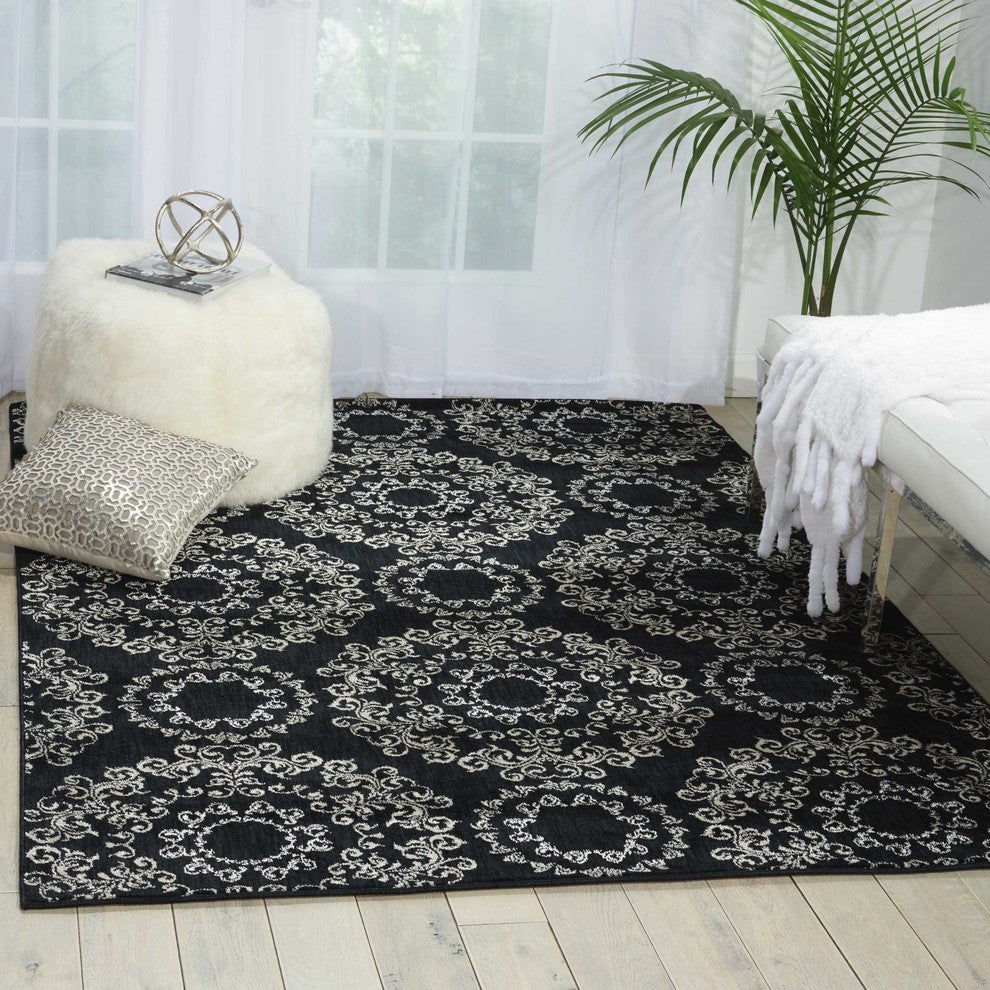 NOURISON TRANQUILITY BLACK AREA RUG