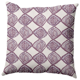 Cowry Check Pillow, Purple, 18"x18"