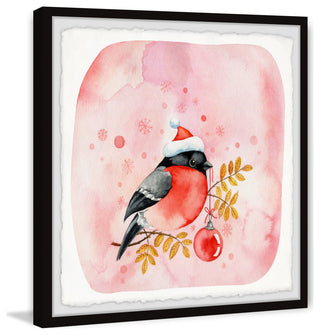 "Santa Bird" Framed Painting Print, 12x12