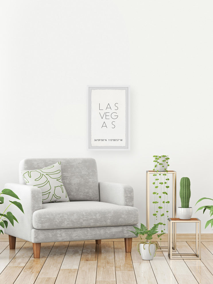 "Las Vegas Coordinates" Framed Painting Print, 20x30