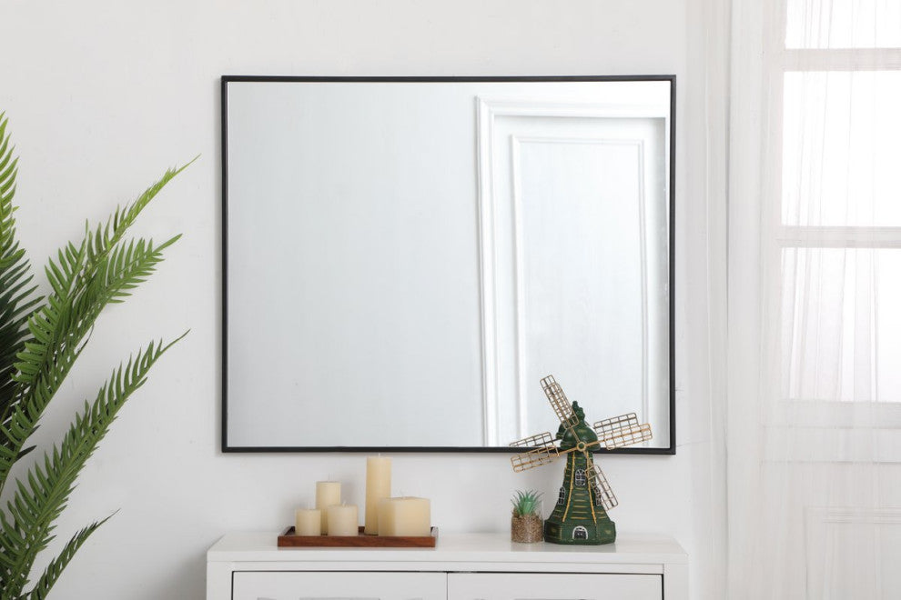 Elegant Decor MR43036BK Metal Frame Rectangle Mirror, 30", Black